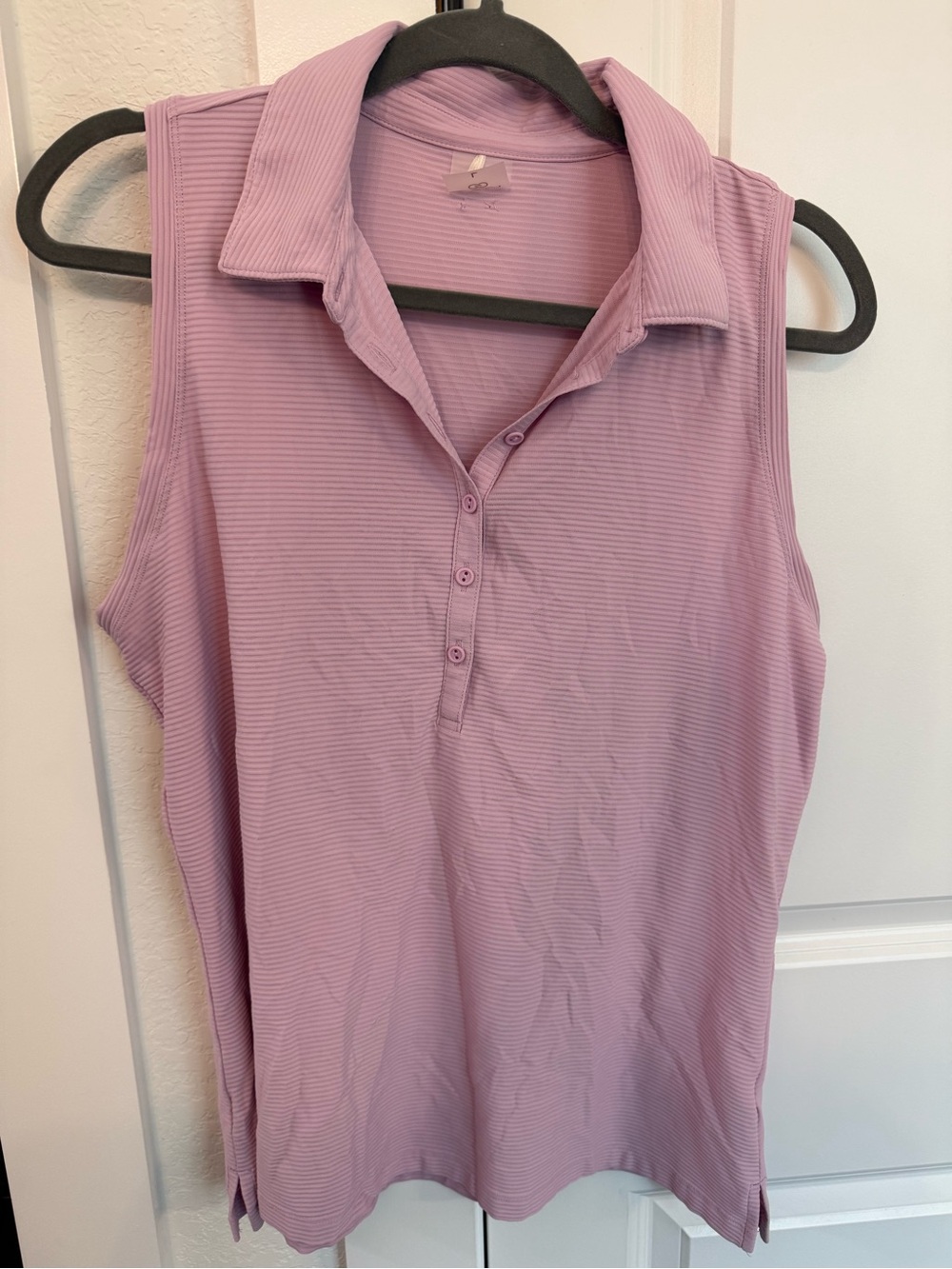 Alia Sleeveless Polo Top in Lavender